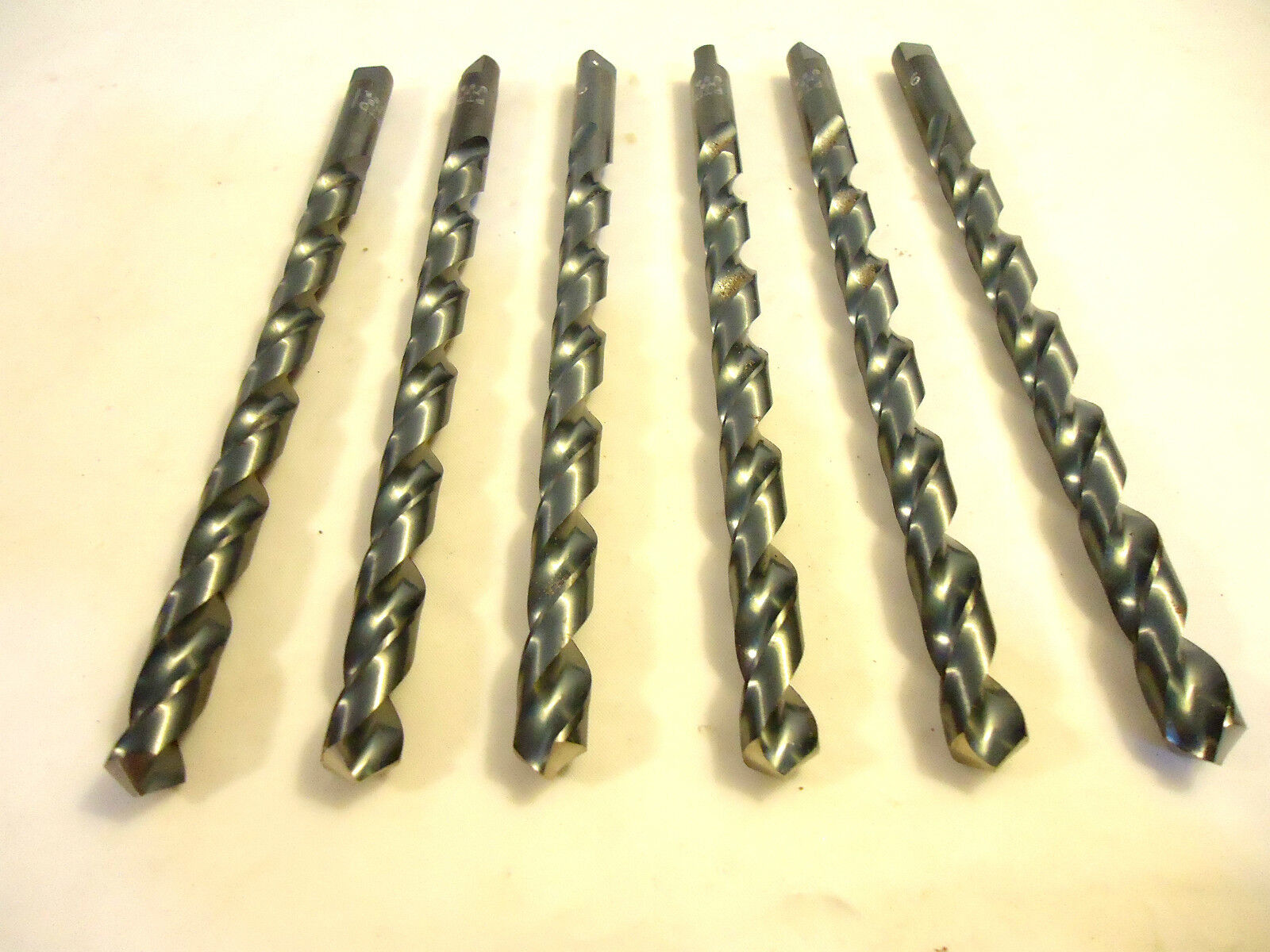 9.5 mm Drill Bits, 6 Pieces, Taper Length, Made in USA by Precision Twist Drill