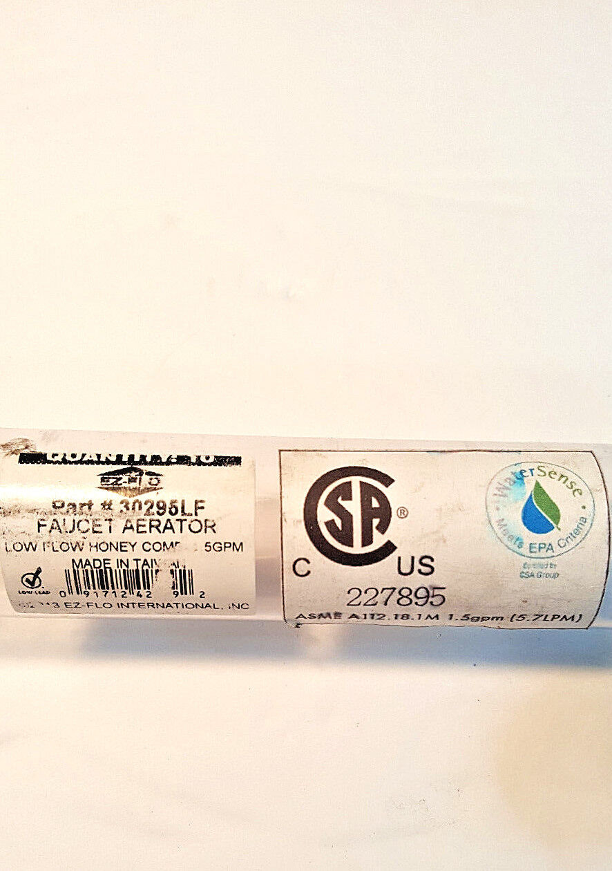 E-Z Flo Faucet Aerator, 9 Pcs, # 30295LF, 9 pcs, Internal & External Threads,New