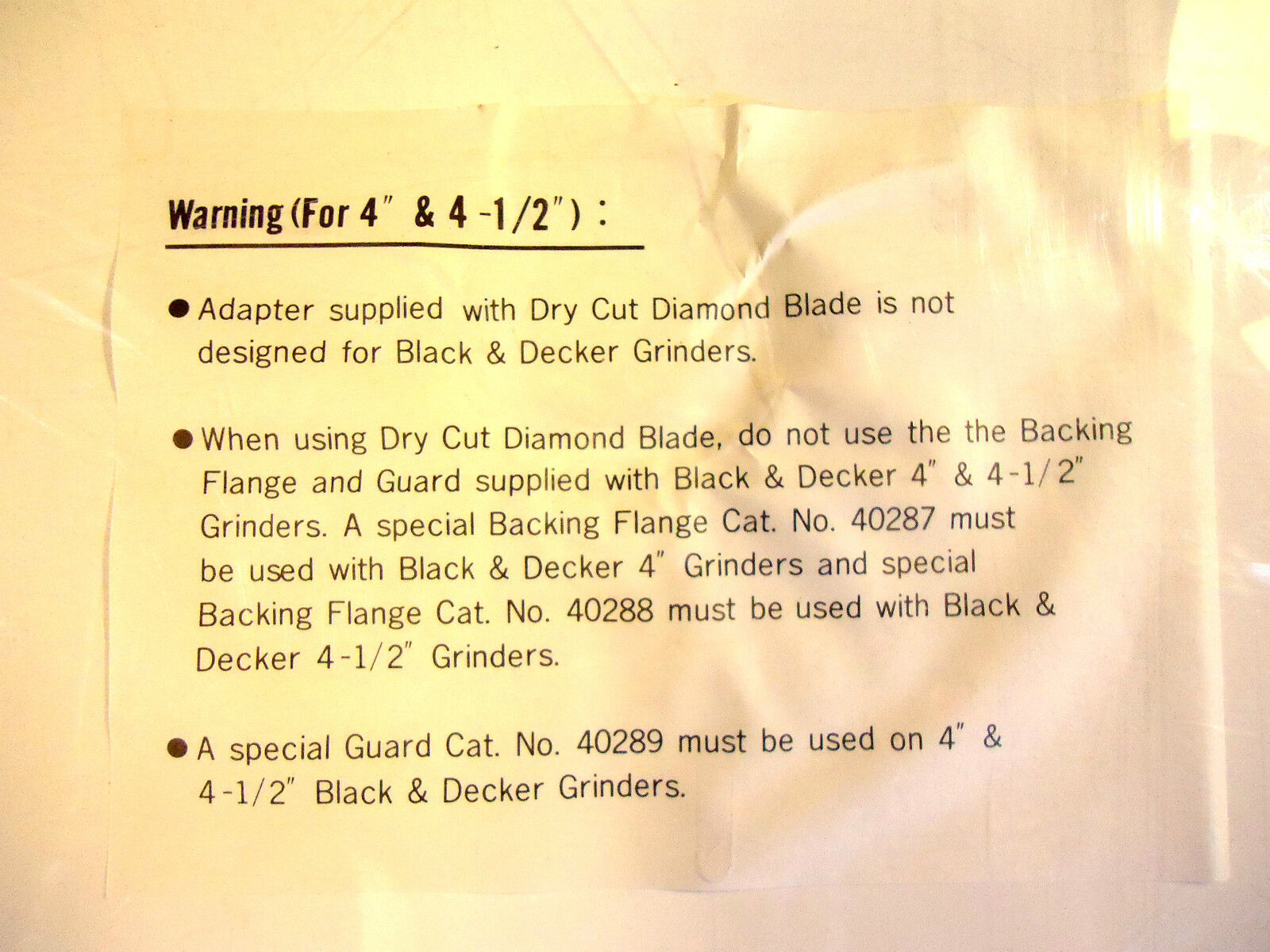 Black & Decker #40280  4” Continuous Rim Turbo Diamond Blade, NEW.