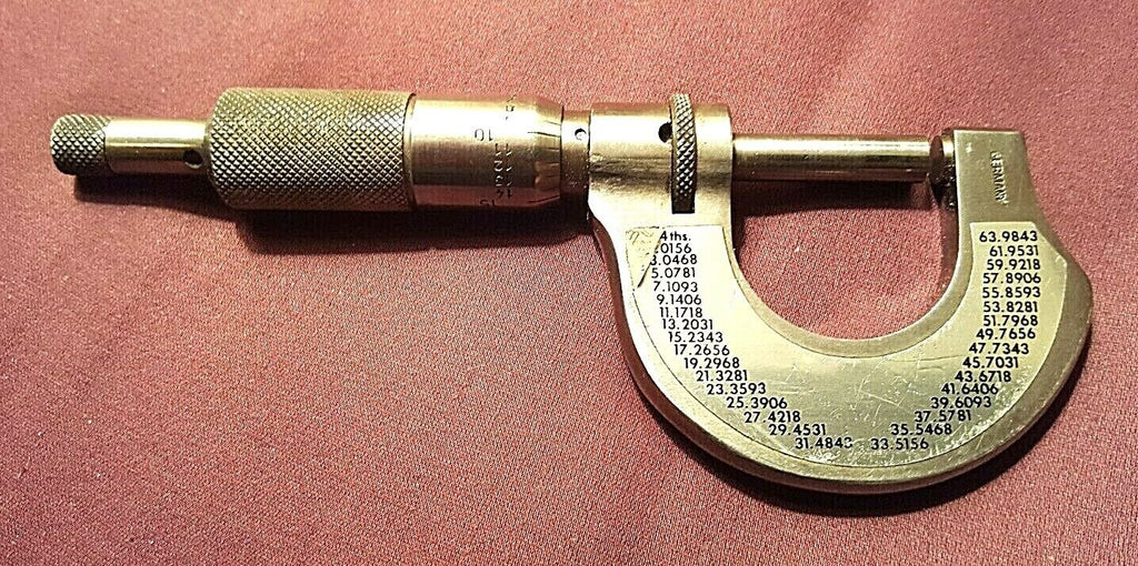 SUPREME GERMANY 0-1" OUTSIDE MICROMETER w/CASE, .001" Increments, Ratchet & Lock