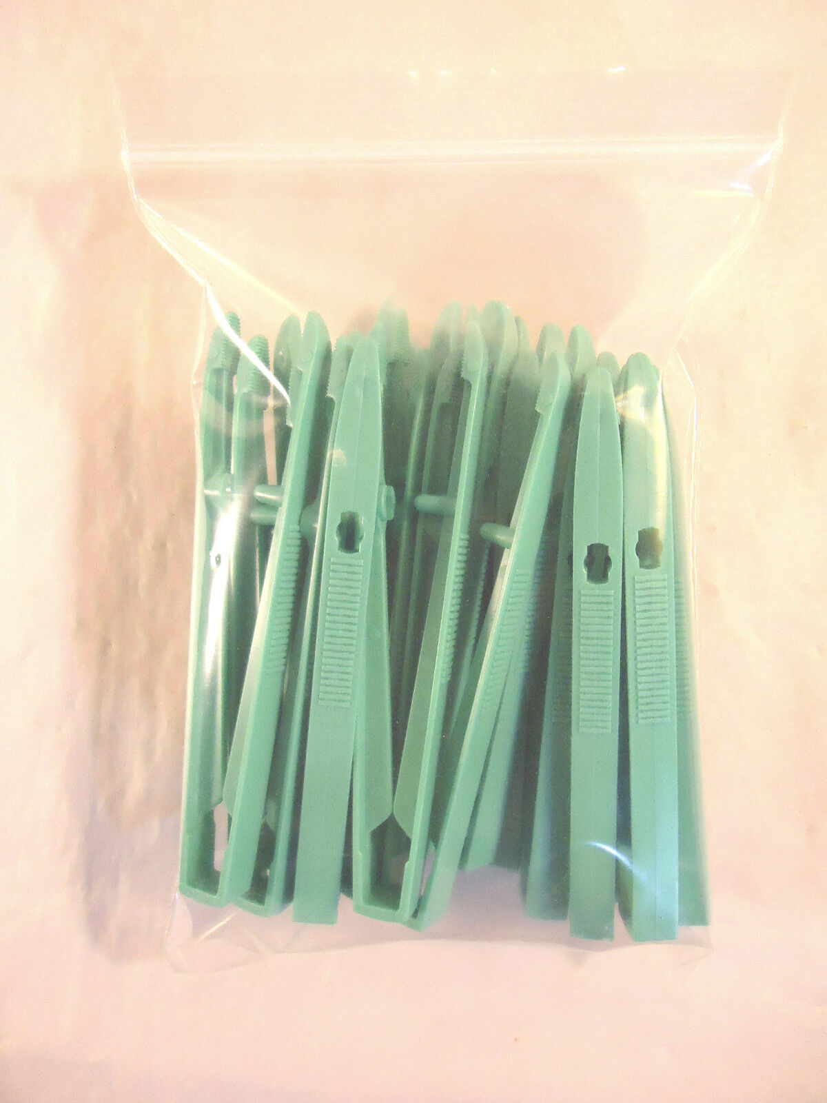 Plastic Tweezers, 1 Lot, 25 pcs, 5” with Serrated Jaw, New.