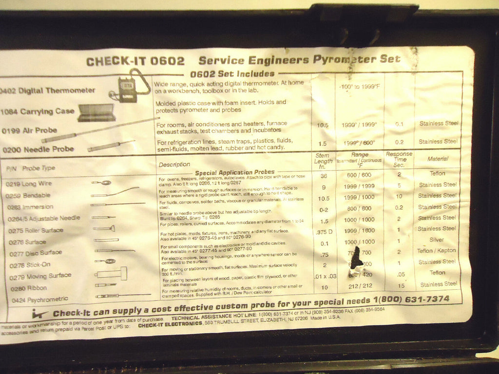 Check-It 0602 Digital Pyrometer Set, Used