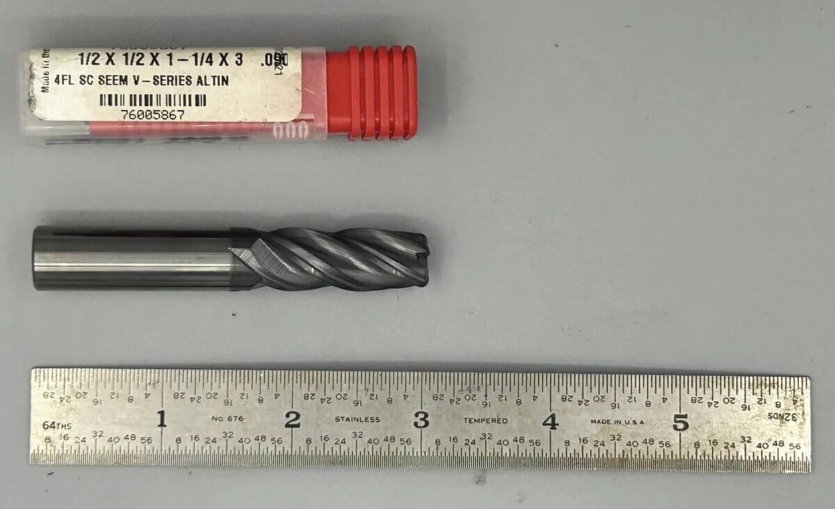 Accupro 1/2”, 4 Flute, 0.090 CR, Solid Carbide Endmill (76005867)