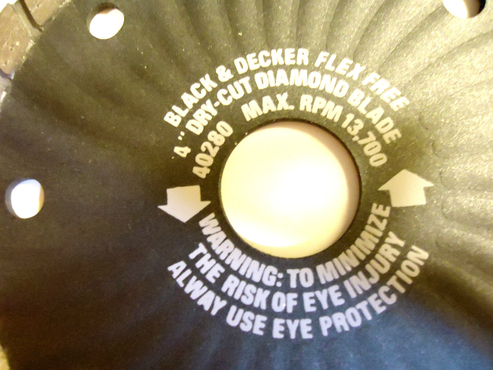 Black & Decker #40280  4” Continuous Rim Turbo Diamond Blade, NEW.