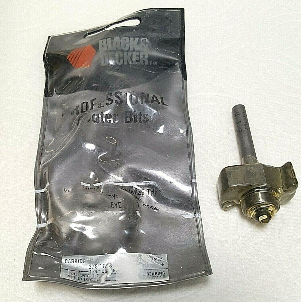 B&D Router Bit, 3/8" Rabbeting Bit, Carbide,1/4" Shank & Bearing, 30480, Israel