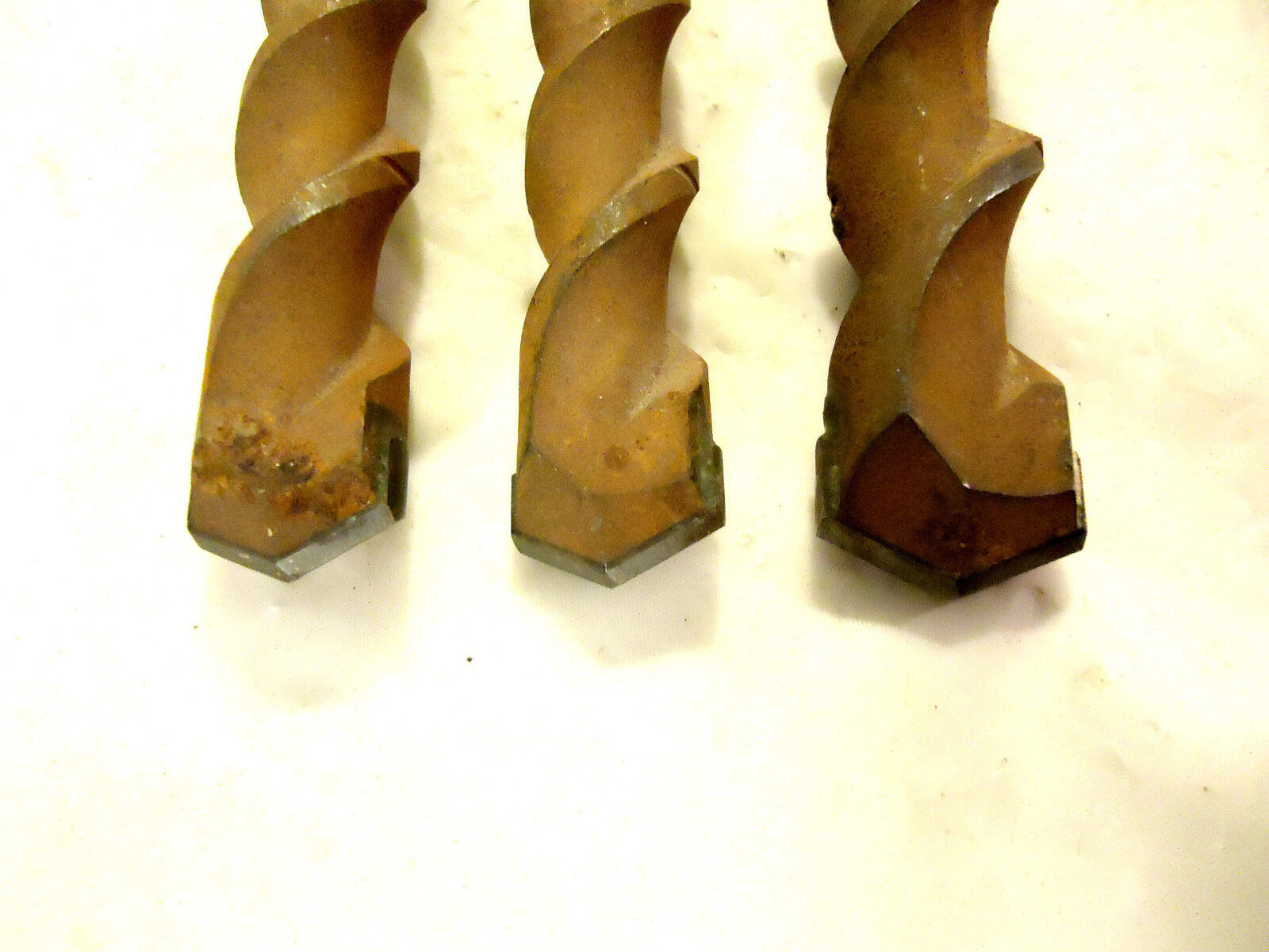 Vintage  Rotary Hammer Drill Bits with Triangular Shanks, 3 pcs, New/Other.