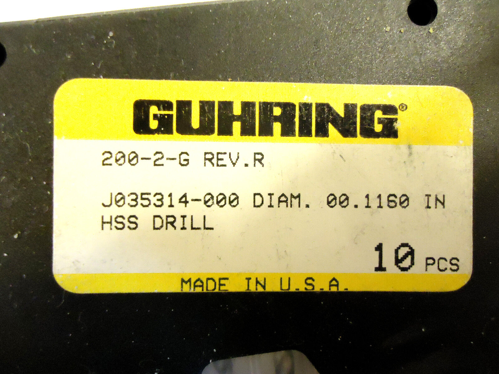 GUHRING USA Drill Bits 10 pcs, .1160”, #32, Right Hand, HSS, Jobber. New-Other.