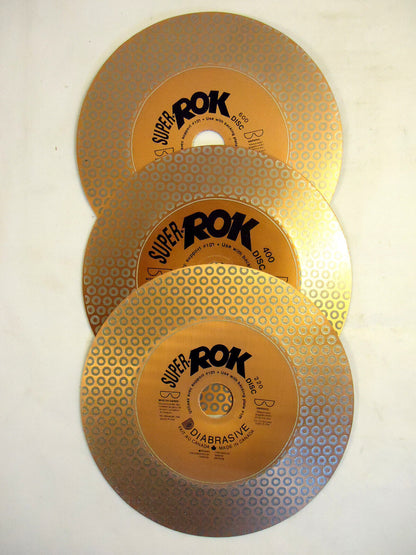 Diamond 7” Disc Set, 3 Discs, 220 grit, 400 grit and 600 grit, NEW.