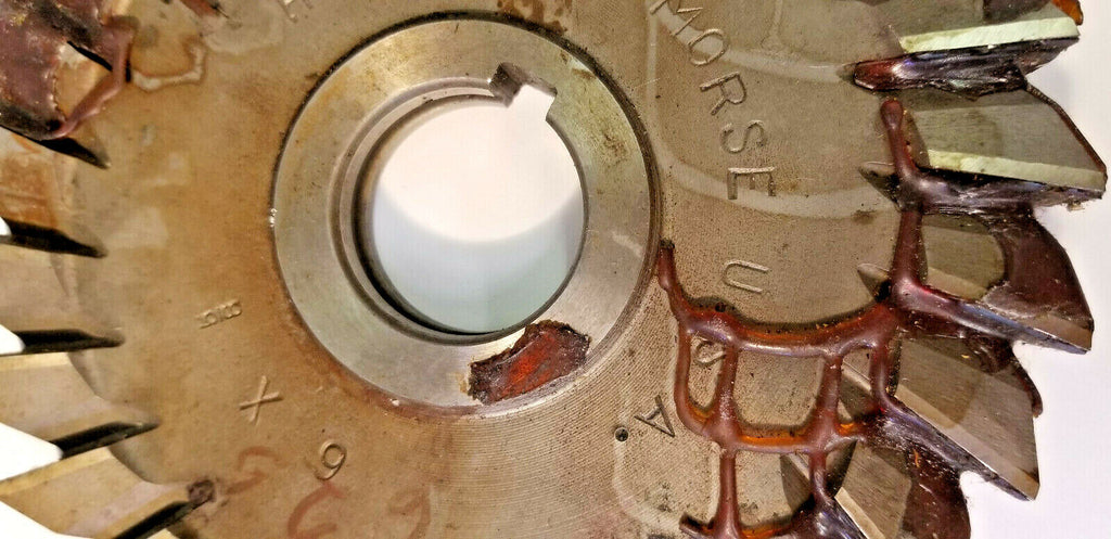 Straight Side Milling Cutter 6" x 5/8" x 1-1/4", HSS, Re-ground, USA