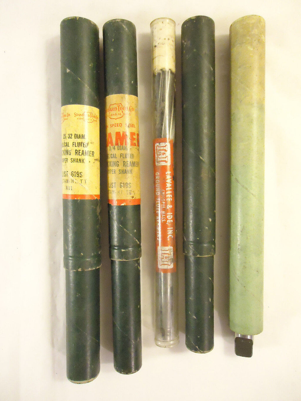 Reamers with Morse Taper Shanks, High Speed Steel, USA, 5 Pieces, Used