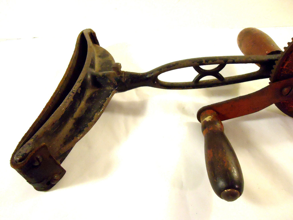 Vintage Goodell Pratt Two-Speed Breast Drill with Leather Strap Breast Plate.