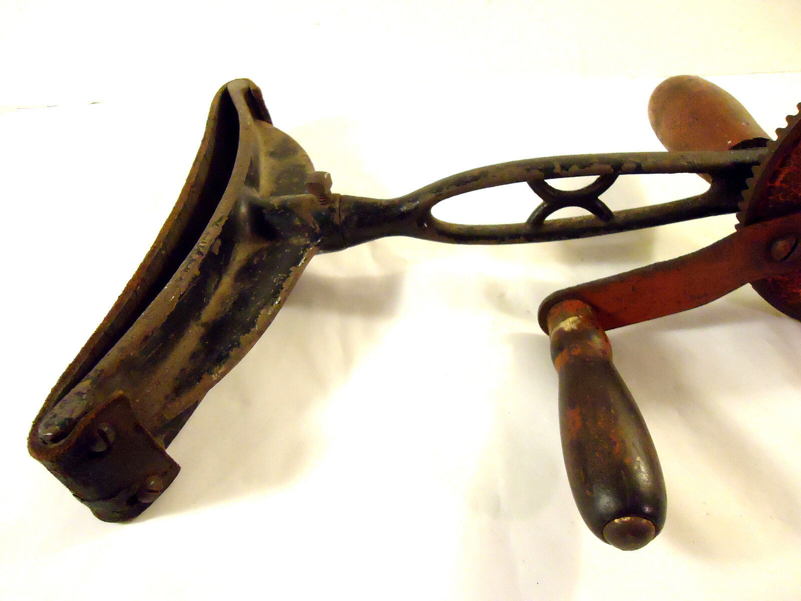 Vintage Goodell Pratt Two-Speed Breast Drill with Leather Strap Breast Plate.