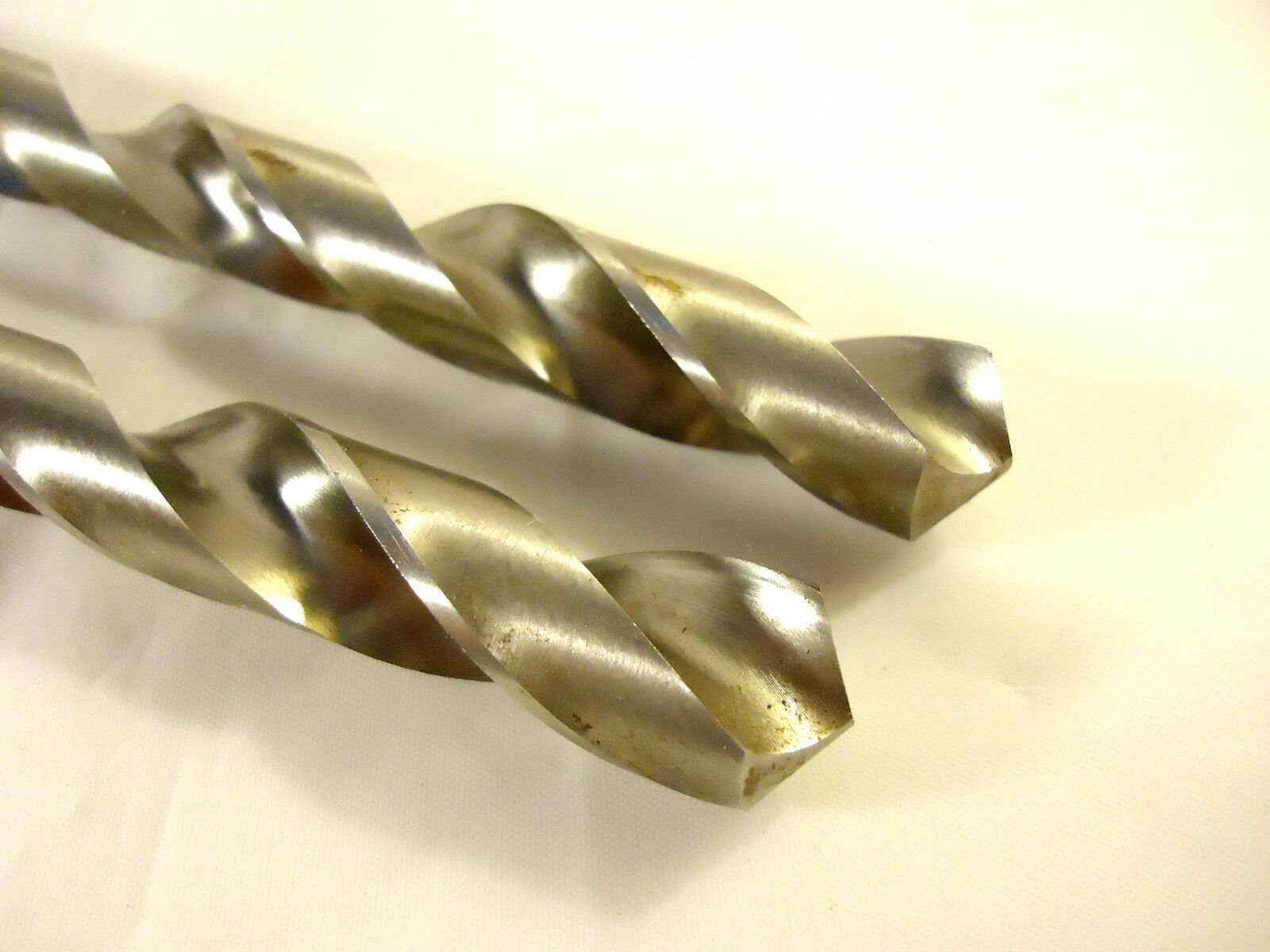 9/16" Drill Bits, Straight Shank, High Speed Steel, Polished Flute, 2 Pcs, NEW.