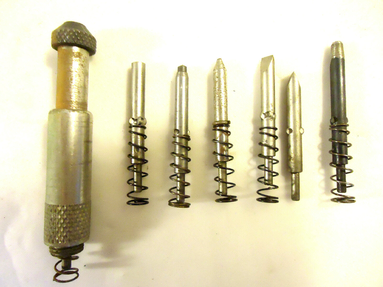 Vintage VINCO Automatic Center Punch Master Kit, Wooden Box, Circa 1947, Used.