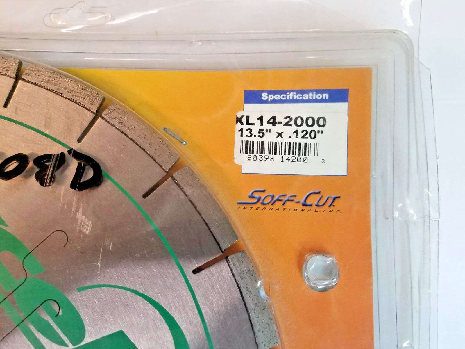 Soff-Cut Excel Blade 12", .220 Width, # XL12S22-4000, Orange, W/Skid Plate, New