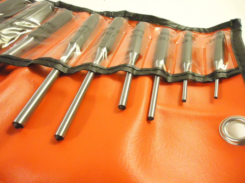 T&E 10 Piece SAE Roll Pin Set, # J8910, 3/32" - 1/2", H/D Vinyl Roll Up Pouch.