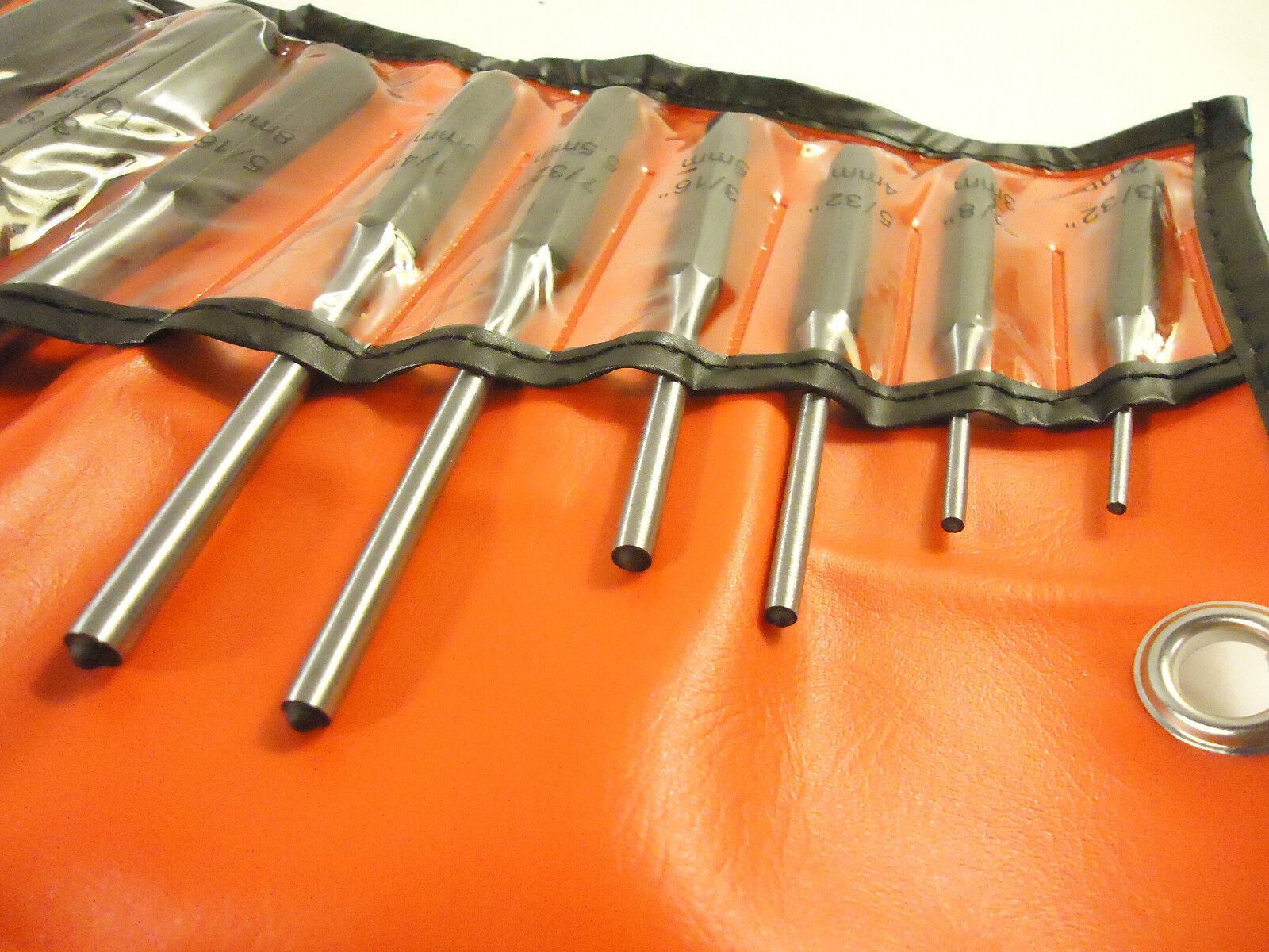 T&E 10 Piece SAE Roll Pin Set, # J8910, 3/32" - 1/2", H/D Vinyl Roll Up Pouch.