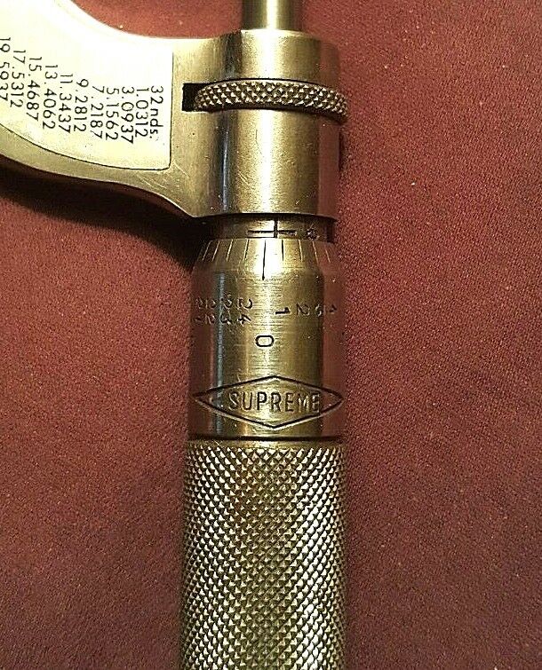 SUPREME GERMANY 0-1" OUTSIDE MICROMETER w/CASE, .001" Increments, Ratchet & Lock