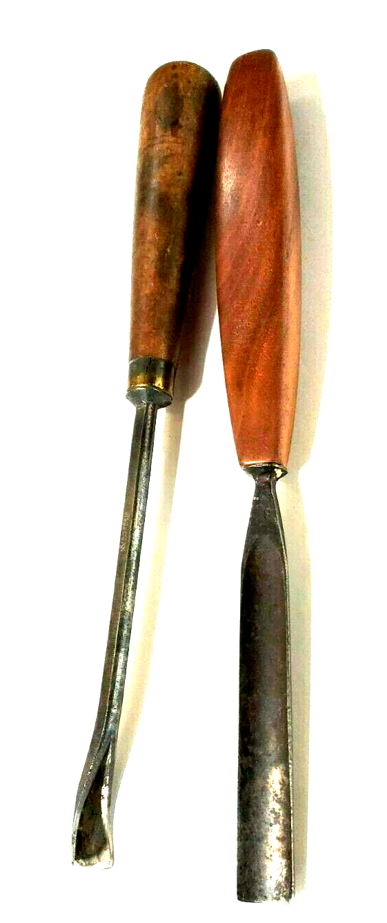 Vintage S.J. Addis England Cast Steel Curved #6-5/8" and #43 V Gouges