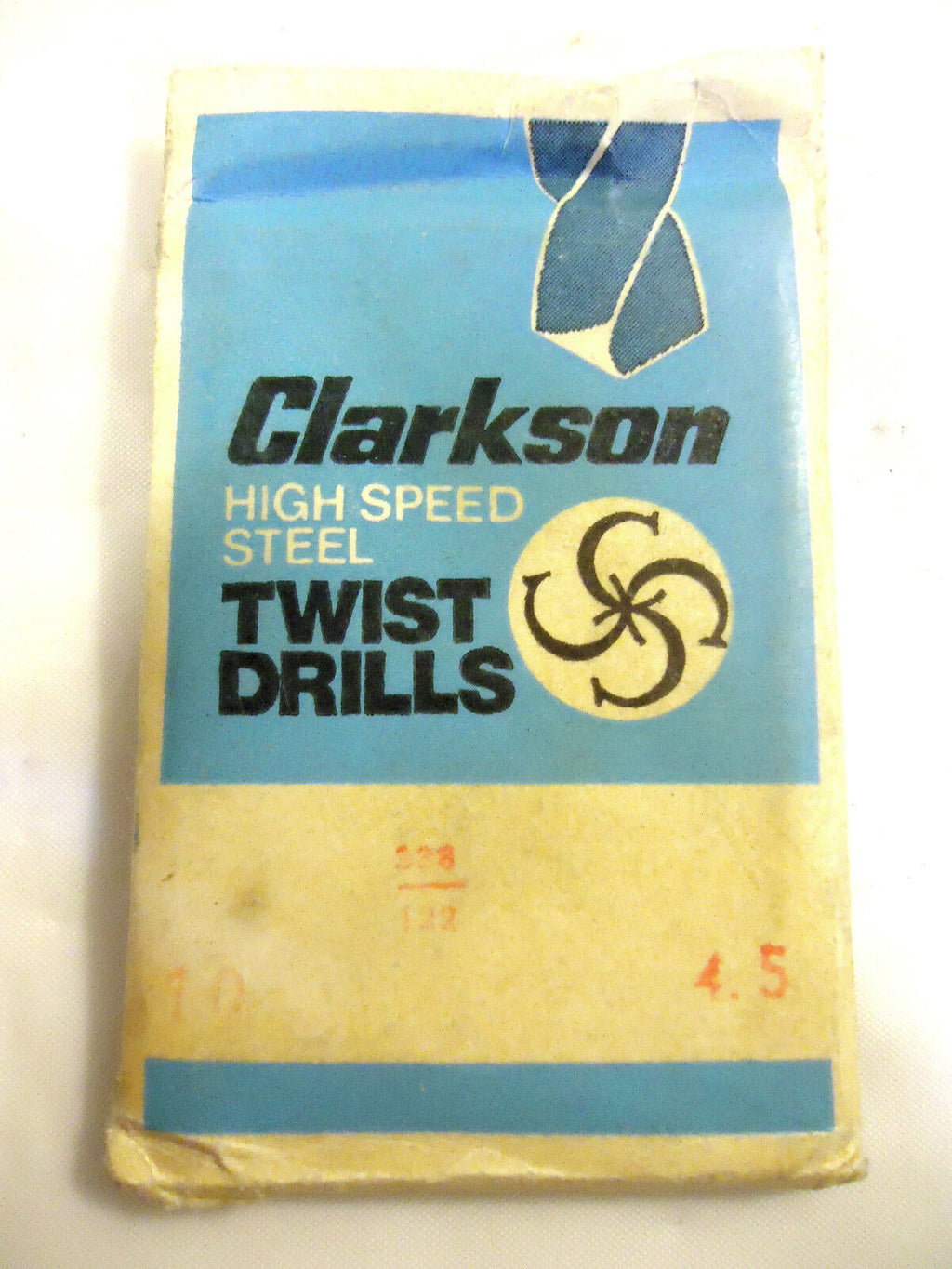 Clarkson Twist Drill Bits 4.5mm x 58.5mm long, 10 pcs, Double Ended, Slit Point.