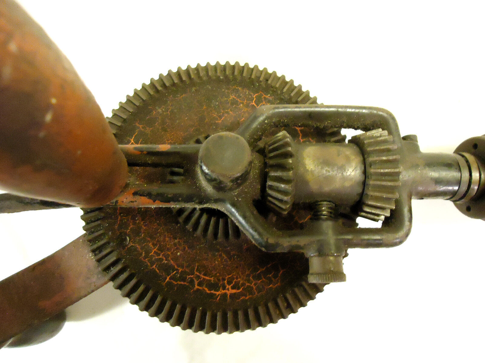 Vintage Goodell Pratt Two-Speed Breast Drill with Leather Strap Breast Plate.