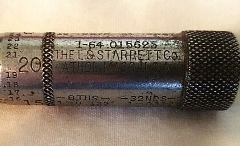 Vintage THE L.S. STARRETT CO. 0-1" Outside Micrometer, .001", Eyeglass Case