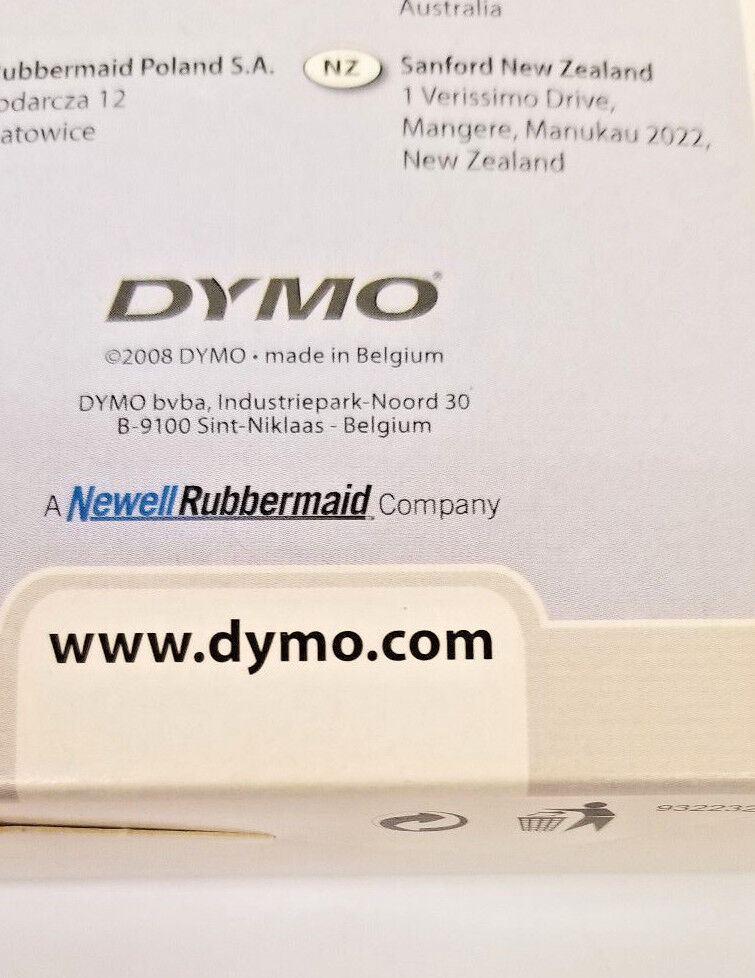 DYMO Rhino Flexible Nylon Industrial Label Tape 1" x 11-1/2 Feet - Black & White