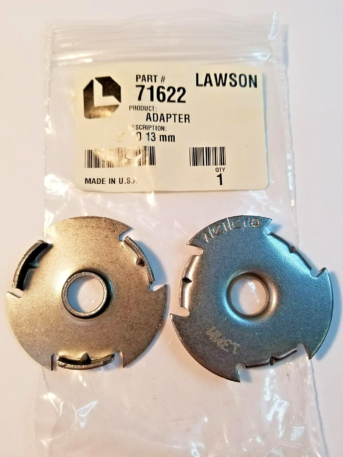 2" to 13mm Arbor Hole Reducer Bushings Adapter, 1 Pair, For Wire Wheels, New,USA