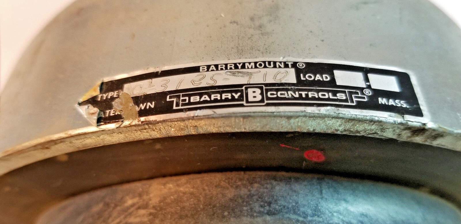 BARRY CONTROLS Cupmounts, 4pcs, Series 3125, Anti Vibration, Shock, Noise Mounts