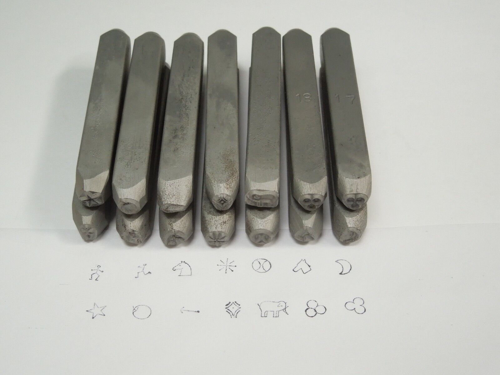 SYMBOL MARKING STAMPS 14pcs. - 1/4", Shop QC, Parts &Tools, Maker Marks, USA