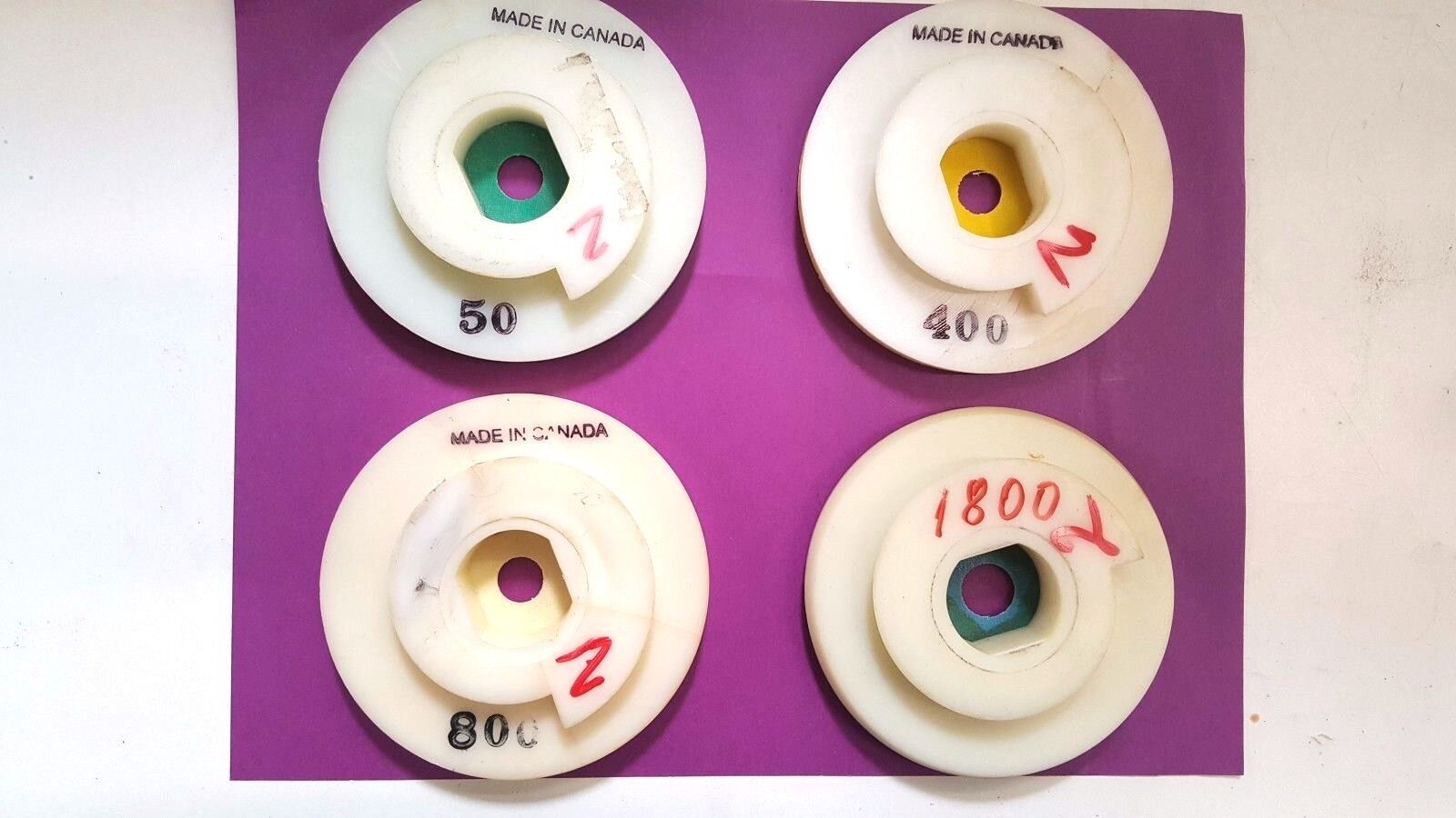 Snail Lock 4” Diamond Polishing Discs, 4 Piece Set, New/Other.