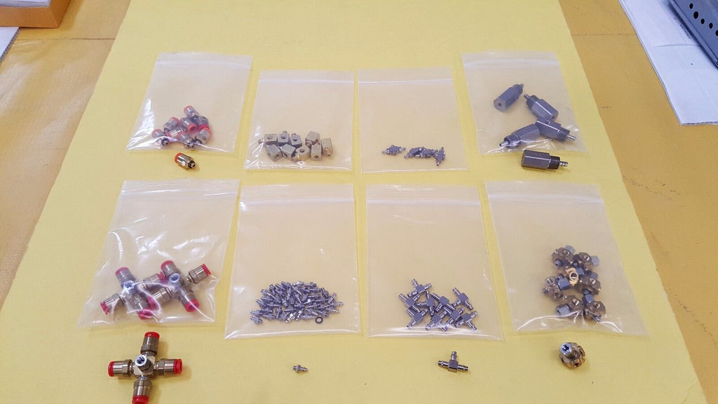 Clippard Minimatic Miniature Pneumatic Fittings, 200+ PCS. Assorted Lot, New/Oth