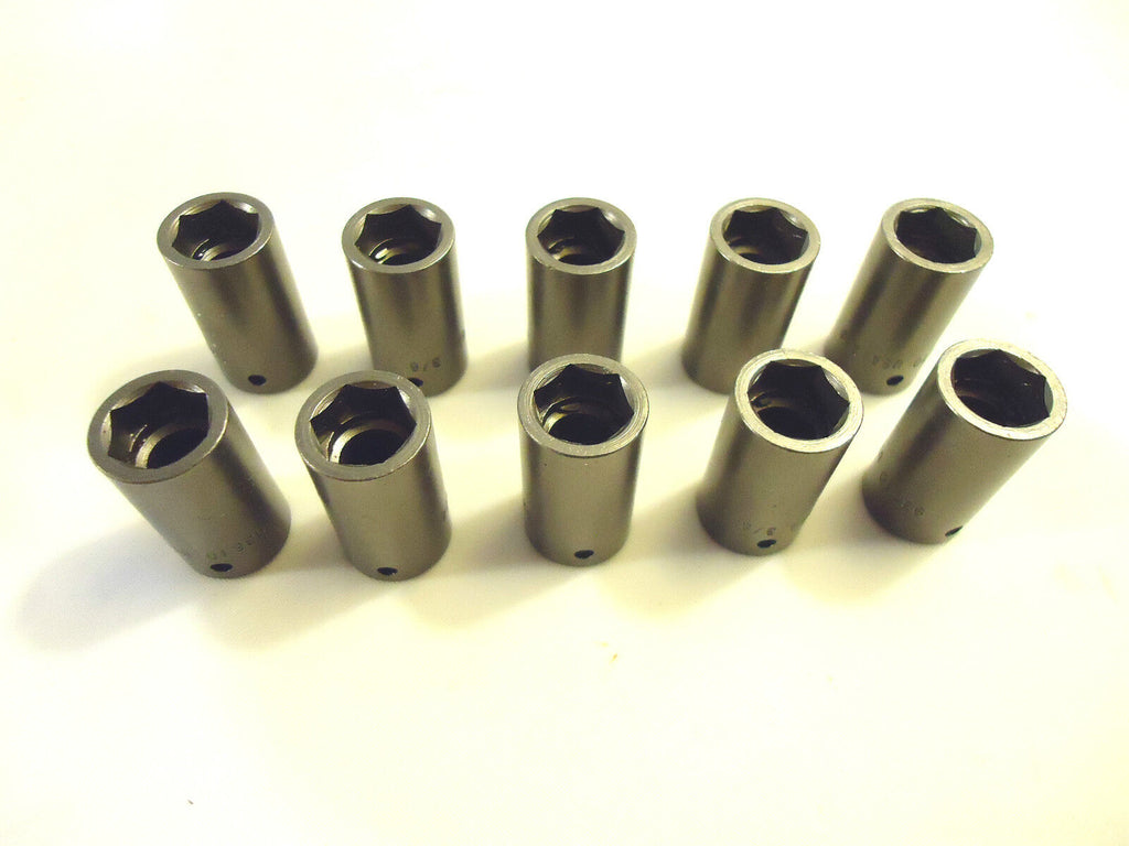 Impact Sockets, 10 Pieces, 1/4” Drive, 3/8” 6 Point, Shallow, Hanson, USA, New