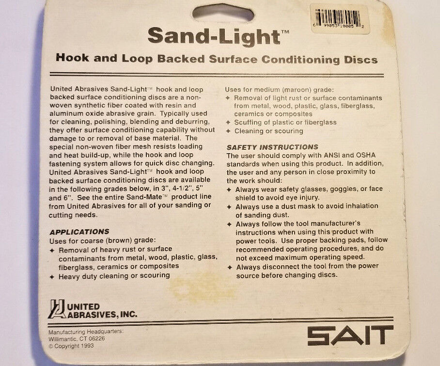 United Abrasives Sait 3" Sand-Light Coarse Surface Conditioning Disc, 24 Discs