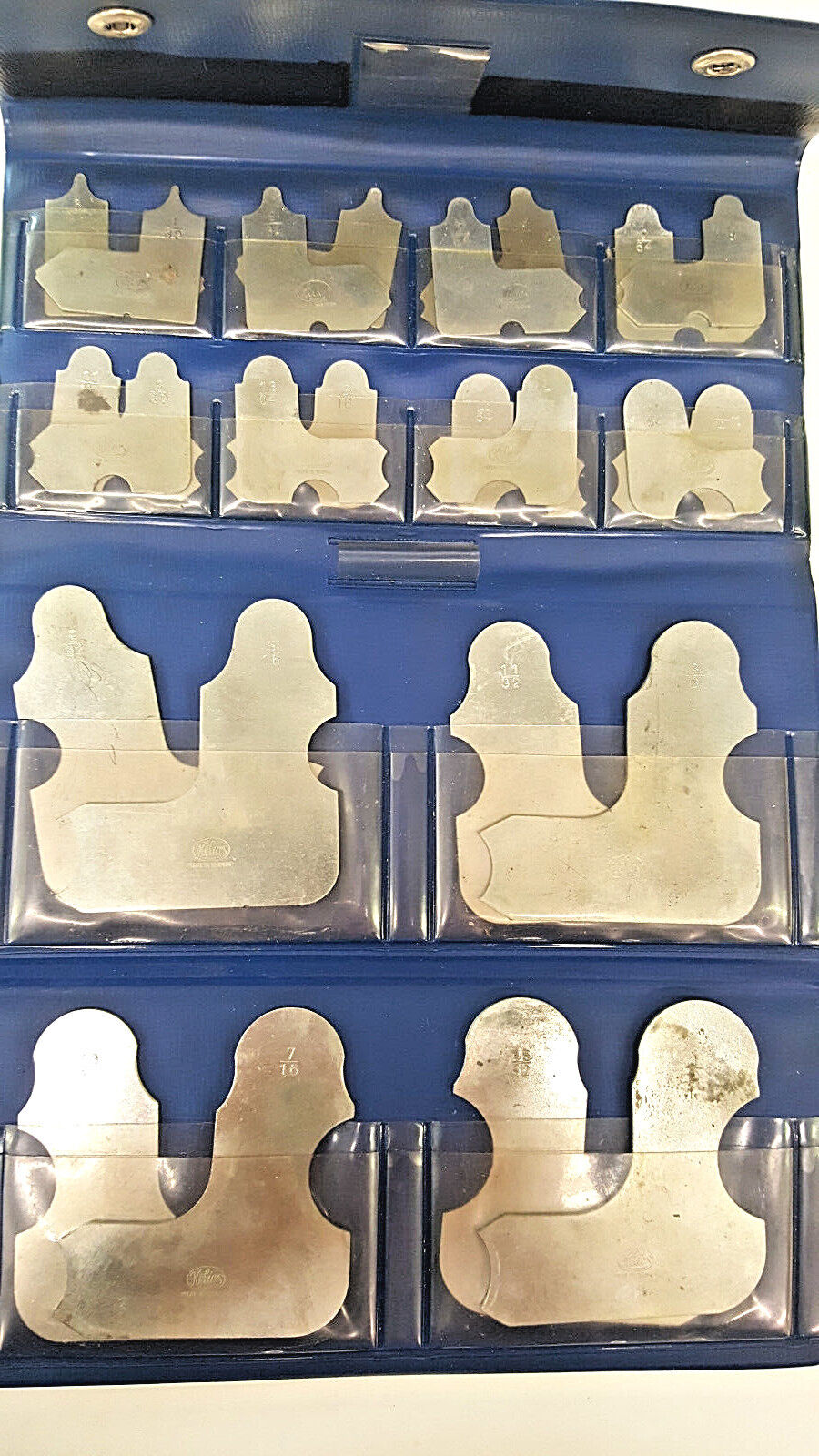 Helios 24 Piece Radius Gage, 1/32" thru 1/2", with Factory Case, Used, Germany