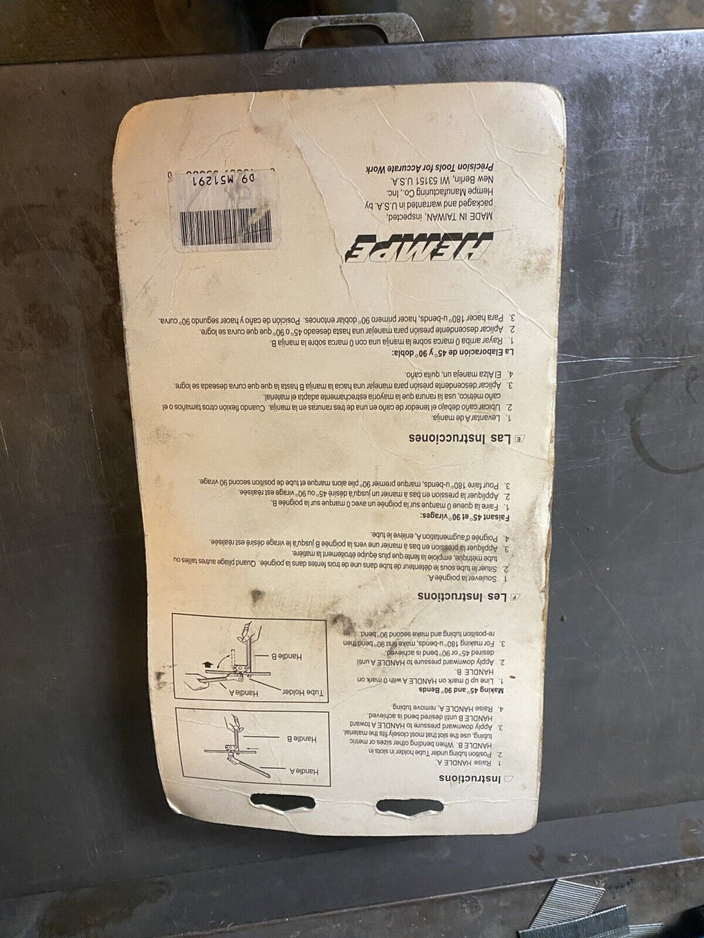 hempe 3886n lever type tube bender