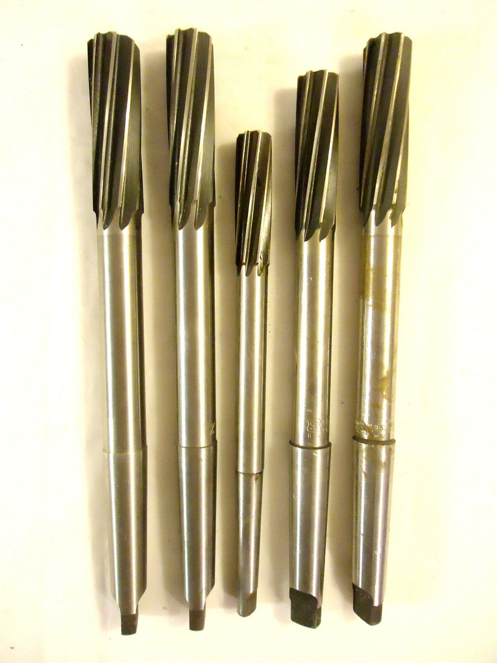 Reamers with Morse Taper Shanks, High Speed Steel, USA, 5 Pieces, Used