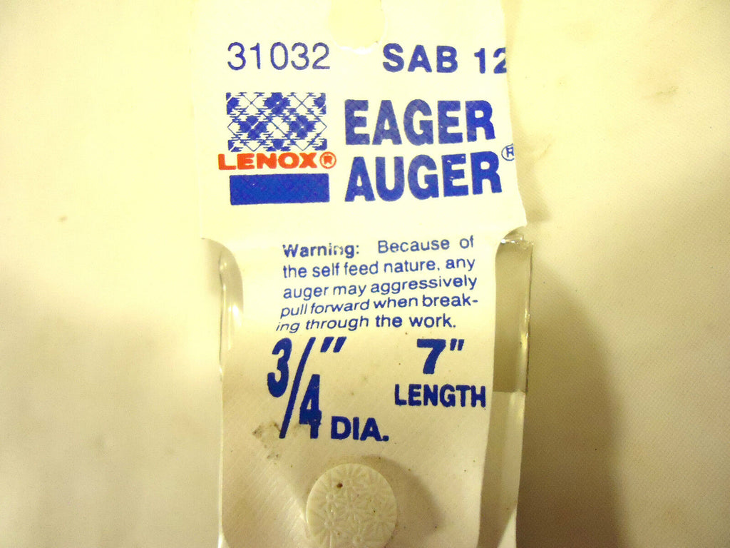Lenox #31032 SAB 12 Eager Auger ¾” Self-Feeding Drill Bit, USA, NEW-Other.
