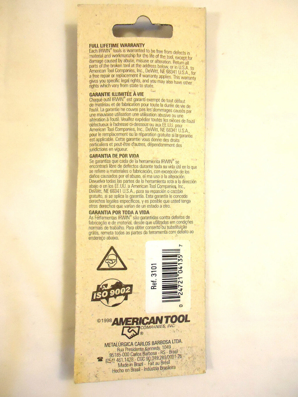 Tile Cutter Replacement Brazed Carbide Blade on 2 1/8” Long Right Angled Shank.