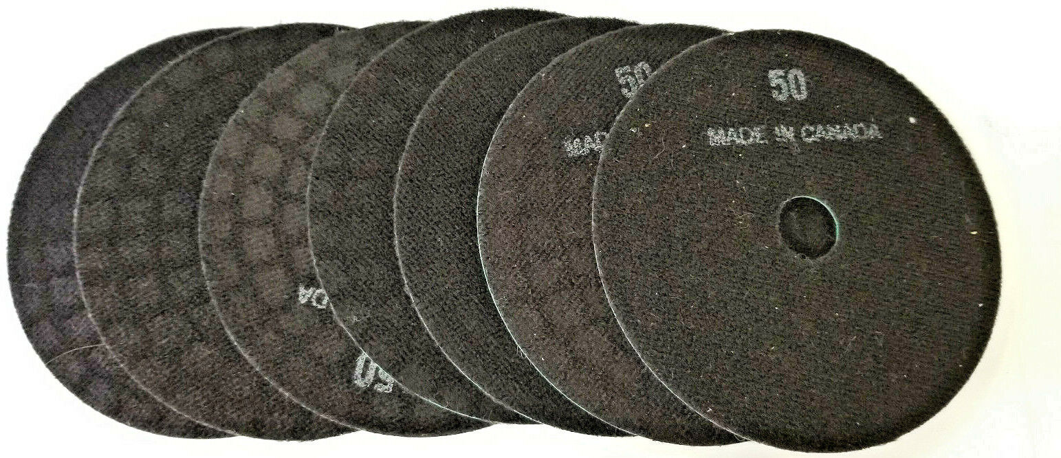 5" Resin Diamond Discs, 7 Pieces, 50 Grit, Hook & Loop Backing, 3/4" Center Hole