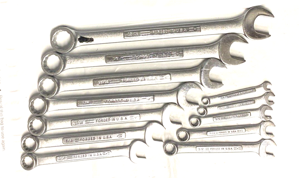 Craftsman USA 12pt Wrenches, 1/4”-15/16”.