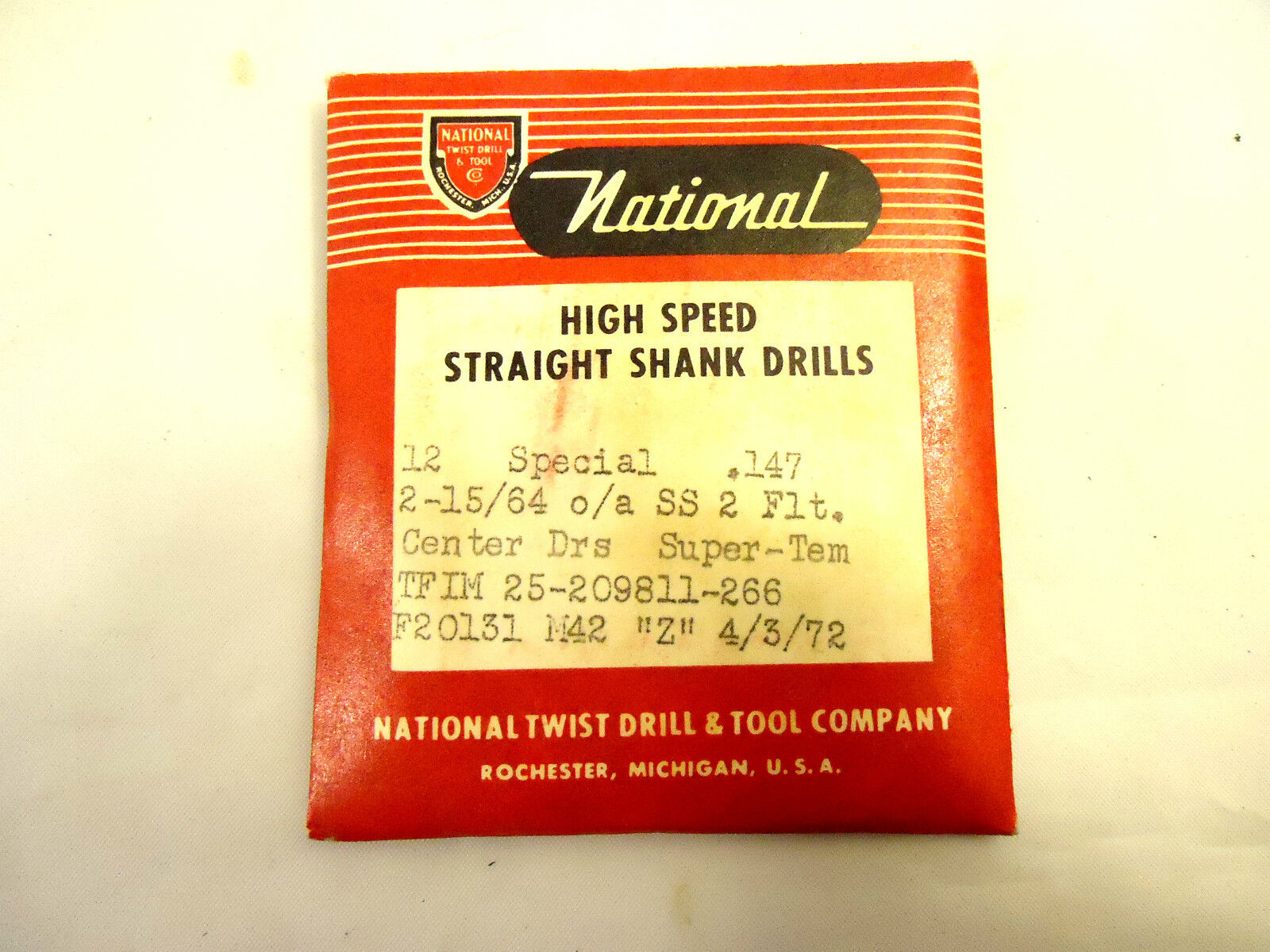 Twist Drill Bits, #26 (.147”) 12 pcs, Heavy Duty HSS Super-Tem Split Point, NEW.