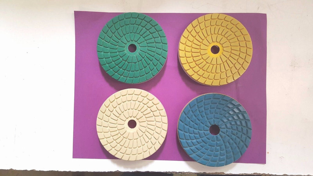 Snail Lock 4” Diamond Polishing Discs, 4 Piece Set, New/Other.