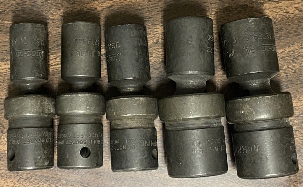 Snap-on, 5pc, 1/2” Drive, Shallow Impact Swivel Sockets, 1/2-3/4.