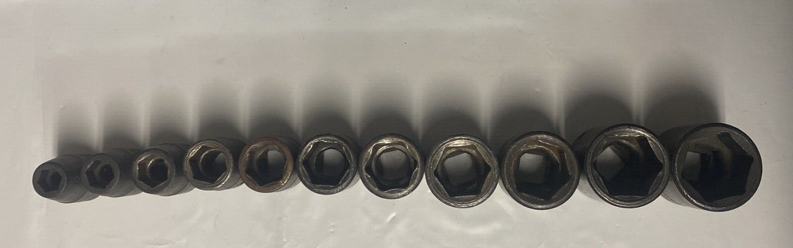 Snap-on Impact Sockets, 11pc, 1/2”drive, 3/8”-1”, 6 Point.