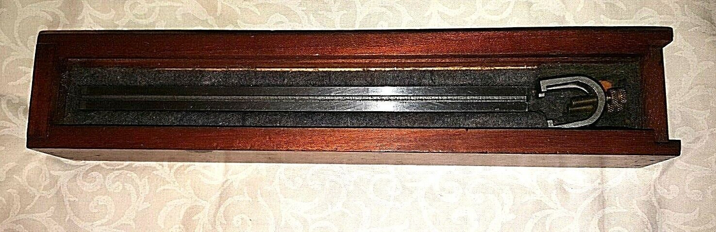 Unique 9" Flat Rectangular Parallel with 2 Clamps, Precision Tool  , Wooden Case