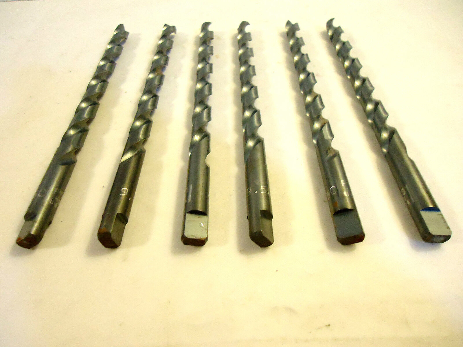 9.5 mm Drill Bits, 6 Pieces, Taper Length, Made in USA by Precision Twist Drill
