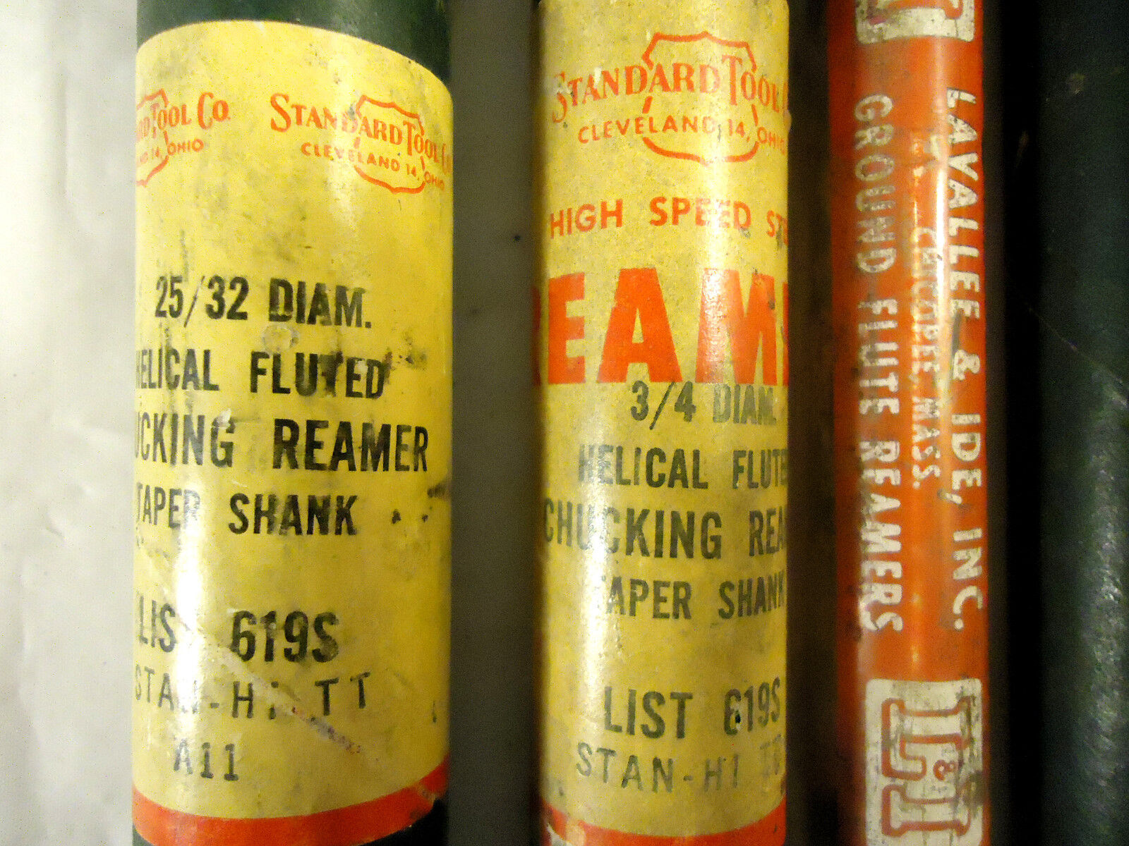 Reamers with Morse Taper Shanks, High Speed Steel, USA, 5 Pieces, Used