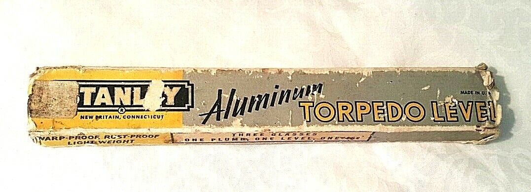 Vintage STANLEY No 264 9 inch Aluminum Torpedo Level I USA, with Original Box