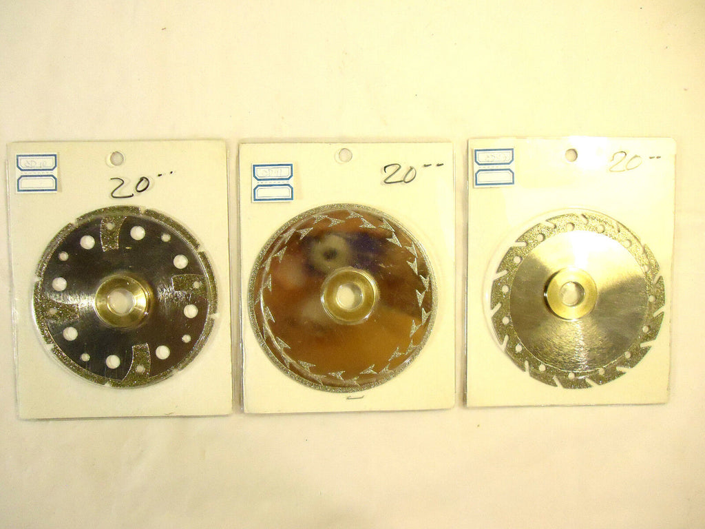 Diamond Blades, 3 pcs, Brazed, 105mm Diameter x 20mm Arbor Hole, New /Other